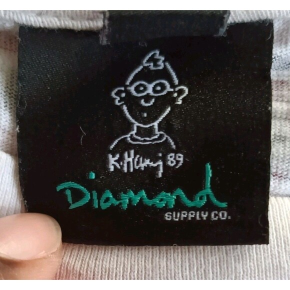 Diamond Supply Co T-Shirt Men's Small Keith Haring Art Graphic Red Short Sleeve - Picture 5 of 8